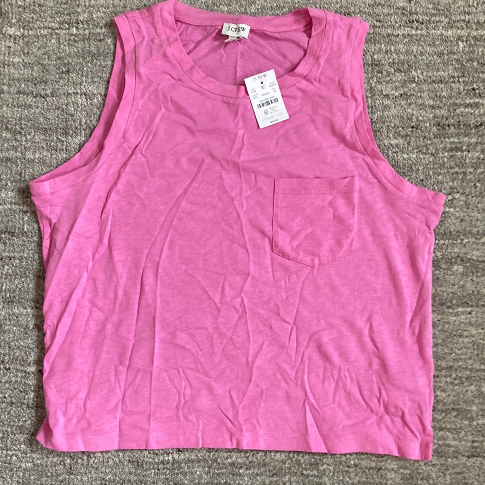 J. Crew pocket tank - women’s hot pink NWT